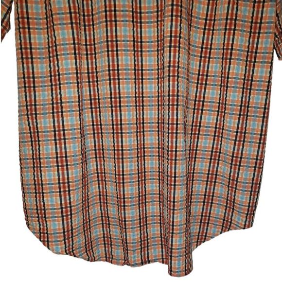 Austin Reed Madrid Plaid Shirt L Multicolor Vtg Cotton Button-Down, Relaxed Fit - Picture 10 of 12